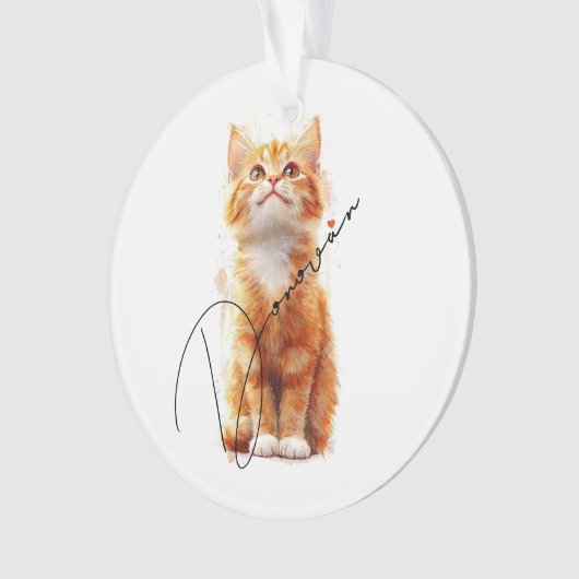 Meowy Christmas: Festive Cat  Ornament (voorkant)