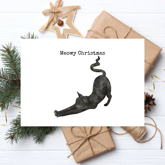 Meowy Christmas Folie Feestdagen Briefkaart