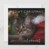 Meowy Christmas | Foto van Kerstmis Feestdagenkaart (Voorkant)