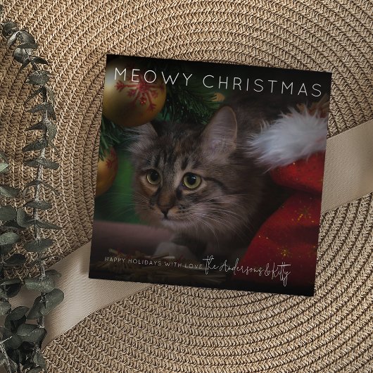 Meowy Christmas | Foto van Kerstmis Feestdagenkaart