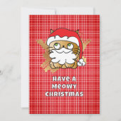Meowy Christmas Funny Cat Cartoon Schattige Feestdagenkaart (Voorkant)
