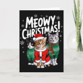 Meowy Christmas Funny Cat Christmas Holiday Xmas S Kaart (Voorkant)
