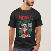 Meowy Christmas Funny Cat Christmas Holiday Xmas S T-shirt (Voorkant)