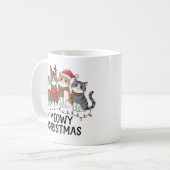 Meowy Christmas Funny Cat - Holiday Cat Lovers Koffiemok (Voorkant links)