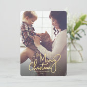 Meowy Christmas Funny Cat Kerstkaart (Staand voorkant)