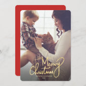 Meowy Christmas Funny Cat Kerstkaart (Voorkant / Achterkant)