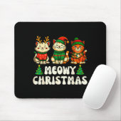 Meowy Christmas Funny Cat Xmas Kitten Cat Lover Me Muismat (Met muis)