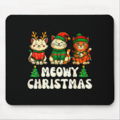 Meowy Christmas Funny Cat Xmas Kitten Cat Lover Me Muismat (Voorkant)
