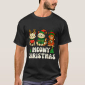 Meowy Christmas Funny Cat Xmas Kitten Cat Lover Me T-shirt (Voorkant)