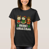 Meowy Christmas Funny Cat Xmas Kitten Cat Lover Me T-shirt (Voorkant)
