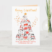 Meowy Christmas Funny Cats Gevouwen Vakantie Kaart (Voorkant)