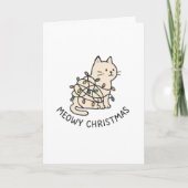 Meowy Christmas - Funny Christmas Card Feestdagen Kaart (Voorkant)