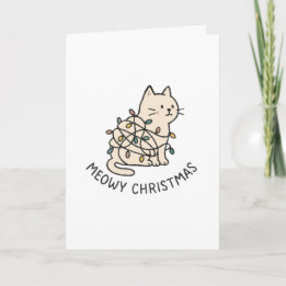 Meowy Christmas - Funny Christmas Card Feestdagen Kaart