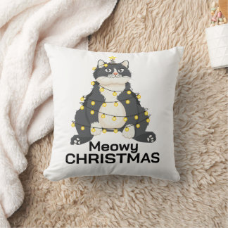 Meowy Christmas Funny Festive Cat Animal Lover Kussen