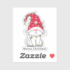 Meowy Christmas Funny Schattigee kerstkat Sticker