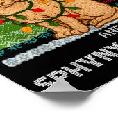 Meowy Christmas Funny Sphynx Cat Santa Hat Ugly Sw Poster (Hoek)