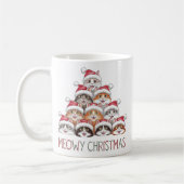 Meowy Christmas Funny Stacked Cats – Cute Holiday  Koffiemok (Links)