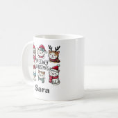 Meowy Christmas Gepersonaliseerde Cat Lover Mok (Voorkant links)