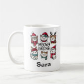 Meowy Christmas Gepersonaliseerde Cat Lover Mok (Links)