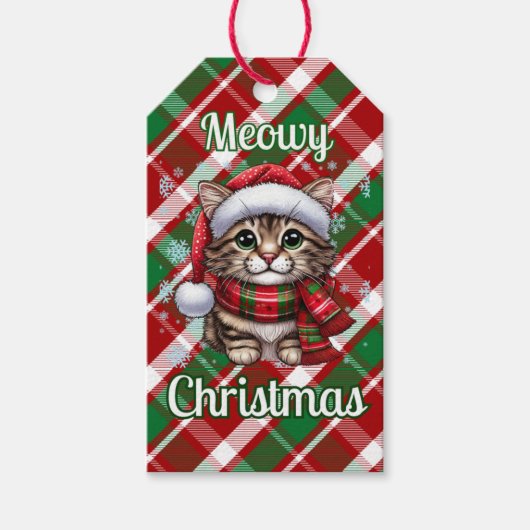 Meowy Christmas Gift Label Cadeaulabel (Voorkant)