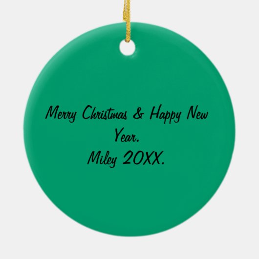 Meowy Christmas | Grappige kat illustratie Keramisch Ornament (Achterkant)