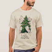 Meowy Christmas | Grappige kat illustratie T-shirt (Voorkant)