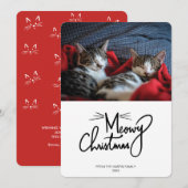 Meowy Christmas | Grappige kat kerstkaart (Voorkant / Achterkant)