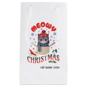Meowy Christmas Grumpy Grey Cat Mok Klein Cadeauzakje (Voorkant)