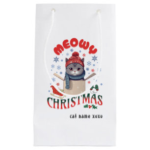 Meowy Christmas Grumpy Grey Cat Mok Klein Cadeauzakje