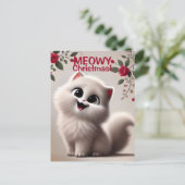 Meowy Christmas Holiday Briefkaart (Staand voorkant)