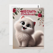 Meowy Christmas Holiday Briefkaart (Voorkant / Achterkant)