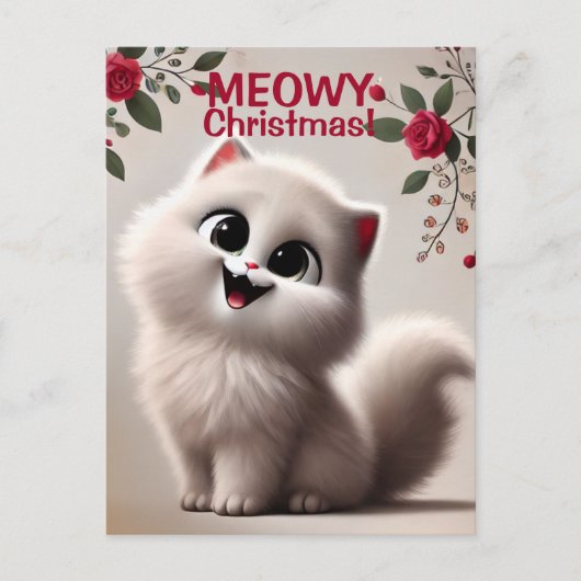 Meowy Christmas Holiday Briefkaart (Voorkant)
