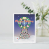 Meowy Christmas Holiday Cat Postcard Feestdagenkaart (Staand voorkant)