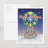 Meowy Christmas Holiday Cat Postcard Feestdagenkaart (Voorkant / Achterkant)