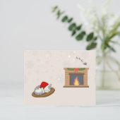 Meowy Christmas Holiday Postcard Feestdagenkaart (Staand voorkant)