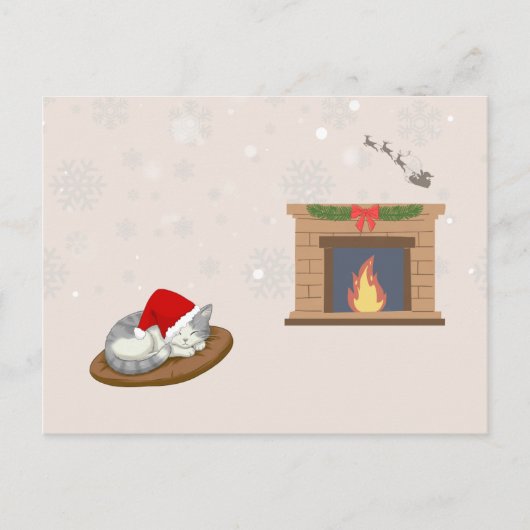 Meowy Christmas Holiday Postcard Feestdagenkaart (Voorkant)