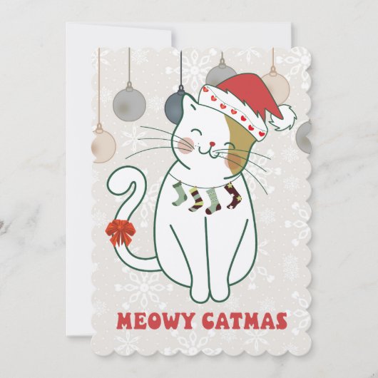 "MEOWY CHRISTMAS" KAART (Voorkant)