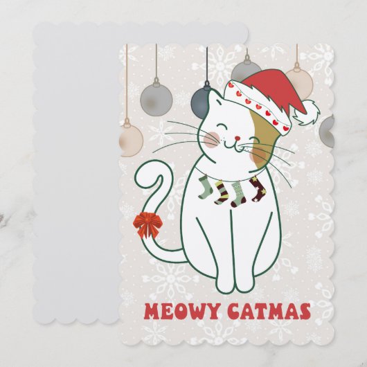 "MEOWY CHRISTMAS" KAART (Voorkant / Achterkant)