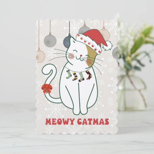 "MEOWY CHRISTMAS" KAART (Staand voorkant)