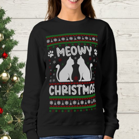 Meowy Christmas - Kerst Kat Lelijke Trui
