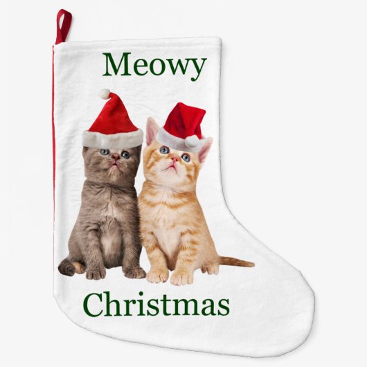 Meowy Christmas Kitten Kerstkous Grote Kerstsok (Voorkant)