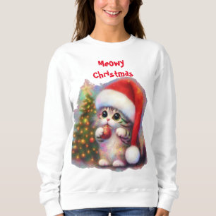 Meowy Christmas Kitten Kitty Cat w / Ornament & Tr Trui