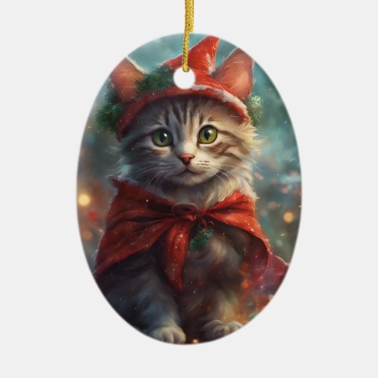 Meowy Christmas Kitten Ornament (Voorkant)