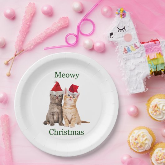 Meowy Christmas Kitten Paper Bord (Feest)