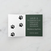 Meowy Christmas Kitten Waterverf Vakantie Kaart (Binnen)