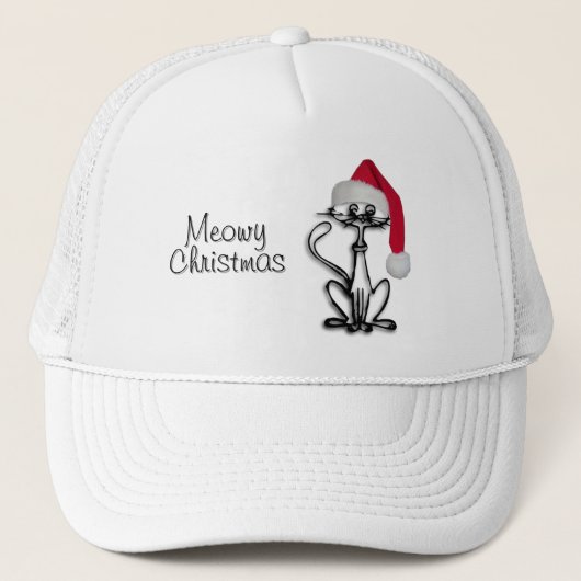 Meowy Christmas Kitty Cat Hat Trucker Pet (Voorkant)