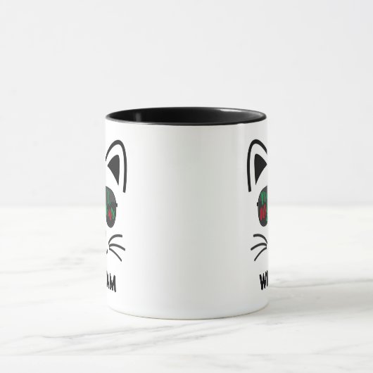 Meowy Christmas Kitty Cat Sunglasses Coffee Mug Mok (Midden)