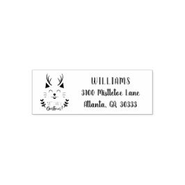 Meowy Christmas | Leuk kat retour adres Zelfinktende Stempel