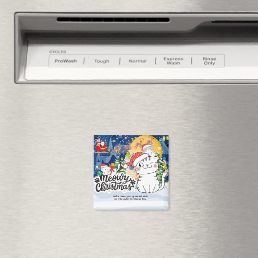 Meowy Christmas Magneet (Insitu (Vaatwasser))