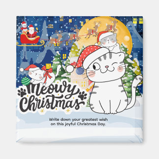 Meowy Christmas Magneet